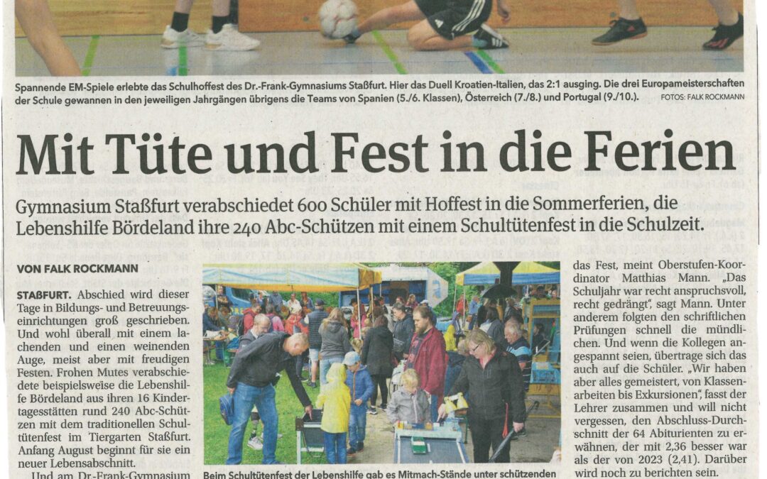 21.06.2024 – Volksstimme „Mit Tüte und Fest in die Ferien“