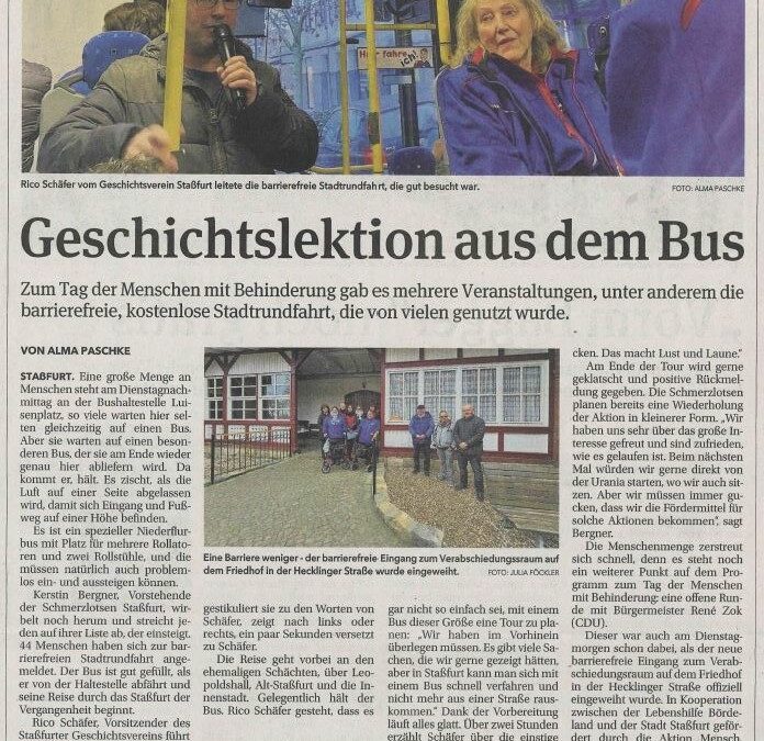 05.12.2024 – Volksstimme „Geschichtslektion aus dem Bus“