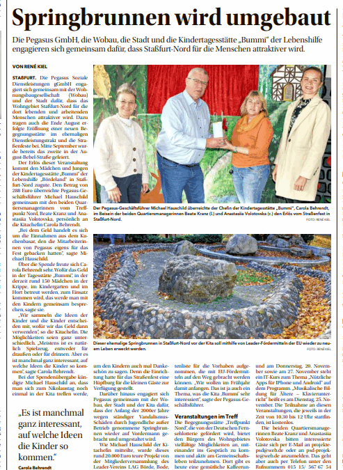 12.11.2025 – Volksstimme „Springbrunnen wird umgebaut“